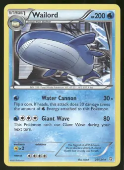Pokemon Tcg Wailord #26 Pokemon Dragons Exalted LP - Image 1