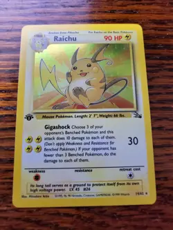 Raichu 14/62 1st Edition - Fossil Set - Holo Rare - NM Pokemon TCG - Image 1