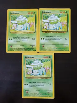 Pokemon Base Set Unlimited 44/102 Bulbasaur Card Lot - Image 1