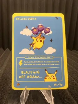 Balloon Peeka (Pikachu) 35/90 - Pokedoodles Set 1 Fan Art- Pokemon - Image 1