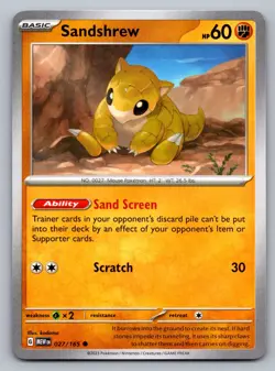 Pokemon TCG SV: Scarlet & Violet 151 Sandshrew 027/165 - Image 1