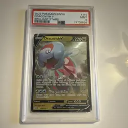 Pokemon Dracovish V 114/172 Swsh09 Brilliant Stars Ultra Rare Holo PSA 9 2022 - Image 1