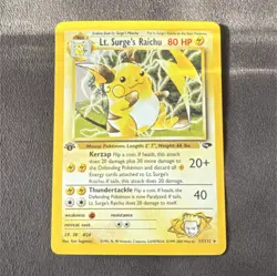 Pokemon TCG Lt. Surge's Raichu Gym Challenge Rare 11/132 80 HP 1st Edition - Image 1