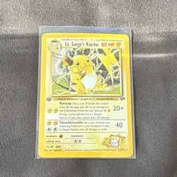 Pokemon TCG Lt. Surge's Raichu Gym Challenge Rare 11/132 80 HP 1st Edition - Image 3