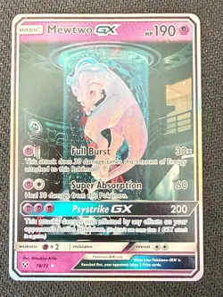 Pokemon Mewtwo GX Shiny Holo Rare Shining Legends 78/73 190HP Psychic Card - Image 1