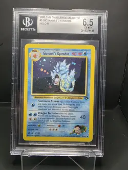 Giovanni’s Gyarados 5/132 Gym Challenge Holo BGS 6.5 Pokemon Card Slab WOTC - Image 1