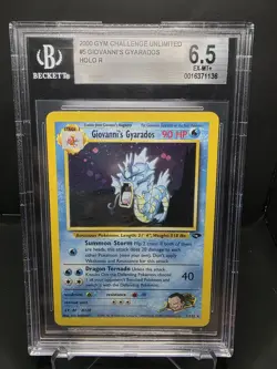 Giovanni’s Gyarados 5/132 Gym Challenge Holo BGS 6.5 Pokemon Card Slab WOTC - Image 2