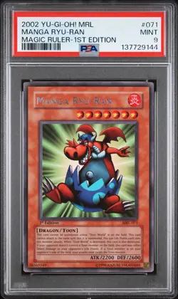 2002 YU-GI-OH! MRL-MAGIC RULER 1ST ED #071 MANGA RYU-RAN PSA 9 - Image 1