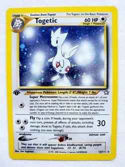 1st Edition TOGETIC 2000 Pokemon Neo Genesis First Edition 16/111 Rare Holo WOTC - Image 1