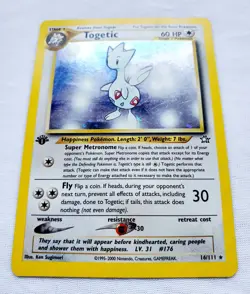 1st Edition TOGETIC 2000 Pokemon Neo Genesis First Edition 16/111 Rare Holo WOTC - Image 3