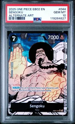 One Piece Extra Booster Anime 25th Coll. #044 Sengoku Alternate Art PSA 10 Card! - Image 1