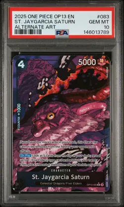 2025 ONE PIECE OP13-CARRYING ON HIS WILL #083 ST. JAYGARCIA SATURN PSA 10 - Image 1