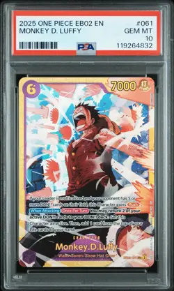 One Piece Extra Booster Anime 25th Coll. #061 Monkey D. Luffy Secret Rare PSA 10 - Image 1
