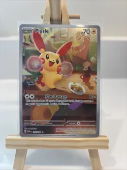 Plusle Holo Illustration Rare Pokemon TCG Card Paradox Rift 193/182 - Image 1
