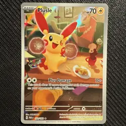 Plusle Holo Illustration Rare Pokemon TCG Card Paradox Rift 193/182 NM Condition - Image 1