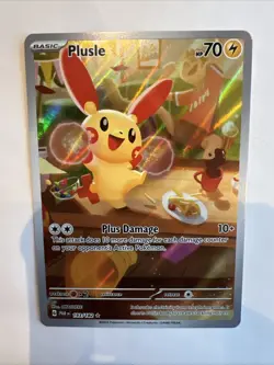 Plusle Holo Illustration Rare Pokemon TCG Card Paradox Rift 193/182 NM Condition - Image 1