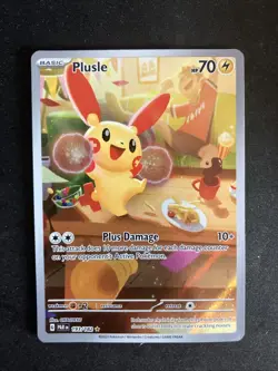 Plusle Holo Illustration Rare Pokemon TCG Card 193/182 Paradox Rift - Image 1