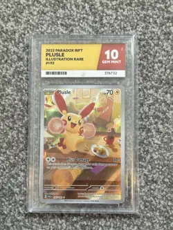 Plusle Holo Illustration Rare Pokemon TCG Card 193/182 Paradox Rift ACE 10 Gem - Image 1