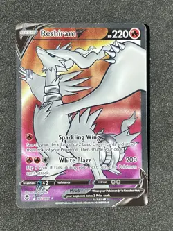 Pokemon TCG Reshiram v Full Art Holo Card 172/195 Silver Tempest | NM / MINT - Image 1