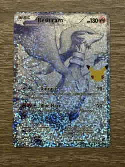Pokemon TCG Reshiram Celebrations Holo Full Art Card 113/114 NM - Image 1