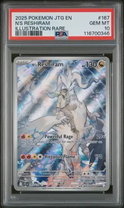 PSA 10 Reshiram 167/159 Illustration Rare Journey Together Full Art Pokemon Card - Image 1