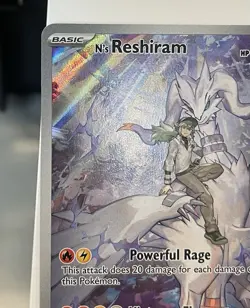 Pokemon N's Reshiram Full Art Holo Rare Card 167/159 Journey Together NM - Image 2