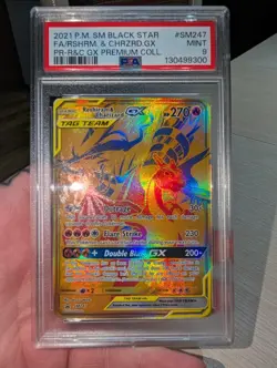 Reshiram & Charizard GX SM247 Full Art Promo PSA 9 Mint Pokemon Card TAG TEAM - Image 1