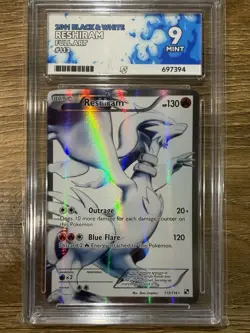 Pokemon Reshiram Full Art Holo Rare Card 113/114 Black and White ACE 9 - Image 1