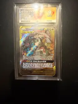 Pokemon Reshiram And Zekrom GX Cosmic Eclipse 222/236 Full Art Card Ace Graded 9 - Image 1