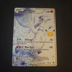 Pokemon TCG Reshiram Celebrations Full Art Card 113/114 NM Condition - Image 1