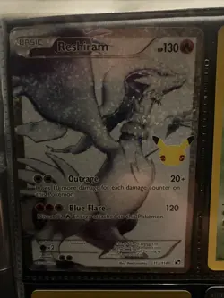 Pokemon TCG Reshiram Celebrations Holo Full Art Card 113/114 NM/M Condition - Image 1