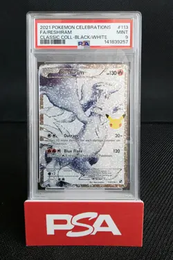 Pokemon TCG Reshiram Celebrations Holo Full Art Card 113/114 PSA 9 - Image 1