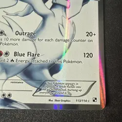 Pokemon 2011 Reshiram Full Art Holo Card 113/114 Black White - Image 4