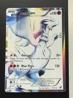 2x Pokemon Reshiram TCG Card 113/114 Black White Full Art Ultra Rare - Image 5