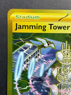 HYPER RARE - Jamming Tower - 243/182 Destined Rivals Pokemon TCG Card Stadium - Image 3