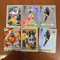 Steelers 6 Card Lot - Bradshaw, Bettis, Johnson RC, Howard Bomb Squad, Queen - Image 1