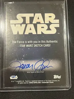 2025 Topps Chrome Star Wars Galaxy Sketch Card 1/1 Jason Queen Anakin - Image 2