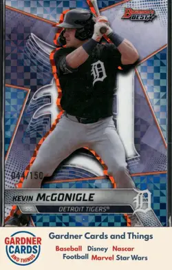 2025 Bowman's Best #TP-28 Kevin McGonigle Blue X-Fractors #/150 - Image 1