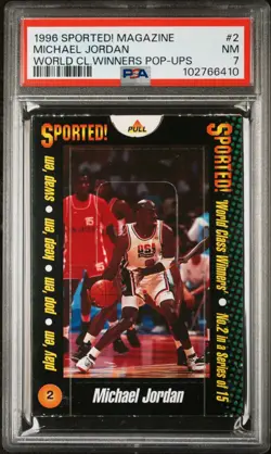 1996 Sported! Magazine Pop-Ups World Class Winners 2 Michael Jordan PSA 7 Highst - Image 1