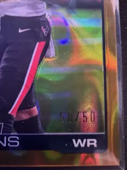 2025 Topps Chrome Football Jayden Higgins Gold /50 LAST PRINT ROOKIE CARD - Image 3