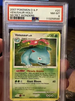 2007 Pokemon D&P Secret Wonders Venusaur Holo Card #20 PSA 8 NM-MT - Image 1