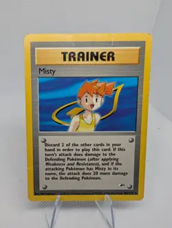 Misty Pokemon Card 102/132 Gym Heroes Trainer Non Holo Rare HP Damaged - Image 1