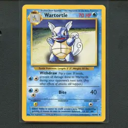 Pokemon TCG Wartortle 042/102 WotC Base Set Unlimited Regular Card EN-LP 1999 - Image 1