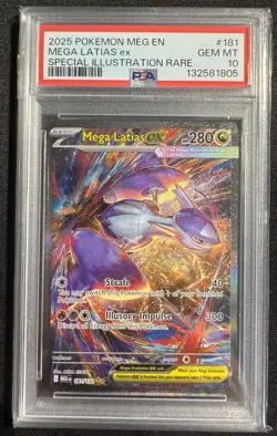 Mega Latias Ex PSA 10 181/132, 2025 Mega Evolution Pokemon - Image 1