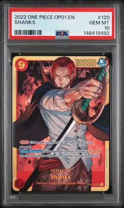 2022 One Piece OP01-120 Shanks SEC PSA 10 Romance Dawn English - Image 1