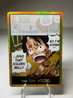 DON!! Card Luffy Gold One Piece Adventure on Kami's Island Foil OP15 NM - Image 1