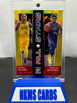 2021-22 Panini Donruss Optic Donovan Mitchell Lillard All-Stars Gold Prizm /10 - Image 1