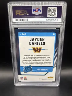 2024 PANINI DONRUSS OPTIC BLUE HYPER #248 JAYDEN DANIELS PSA 9 - Image 2