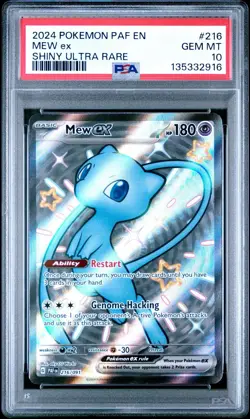 2024 Pokemon Paldean Fates #216 Mew EX Full Art PSA 10 Gem Mint - Image 1