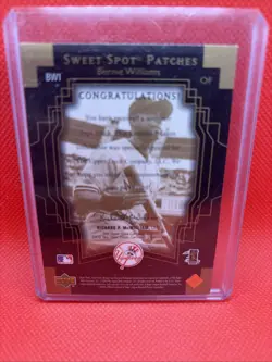2003 Upper Deck Sweet Spot - Patches Bernie Williams #BW1 - Image 2
